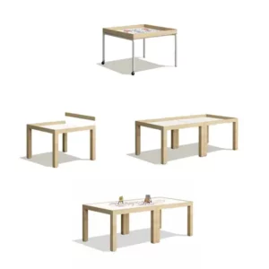 Tavolo con ruote per Tinkering, 130x130x90 - mod MILOS 10 - Immagine 3
