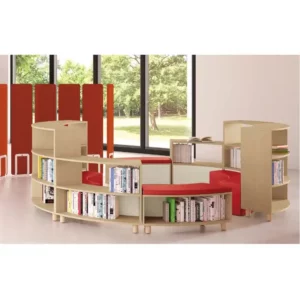Armadio contenitore in multistrato di betulla, curvo su ruote, 104x40x70h cm - Immagine 2
