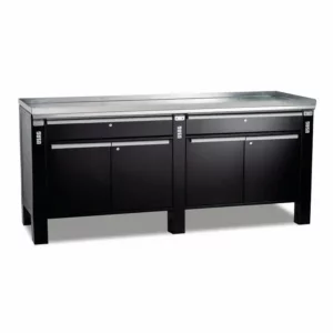 Banco laboratorio, 2 cassetti, 4 ante 200x70x91h cm