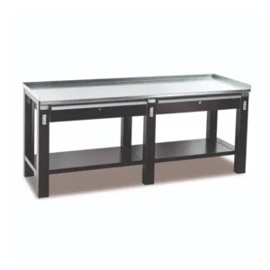 Banco laboratorio, piano in acciaio, 1 o 2 cassetti, 104,6x70x91h cm