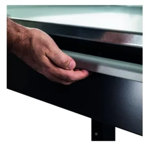 Banco laboratorio, piano in acciaio, 1 o 2 cassetti, 104,6x70x91h cm - Immagine 2