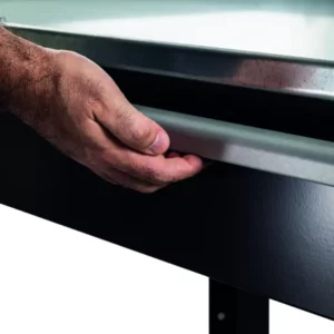 Banco laboratorio, piano in acciaio, 1 o 2 cassetti, 150x70x91h cm - Immagine 2