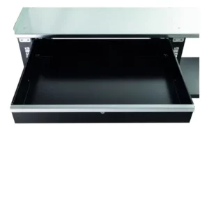 Banco laboratorio, piano in acciaio, 1 o 2 cassetti, 200x70x91h cm - Immagine 3