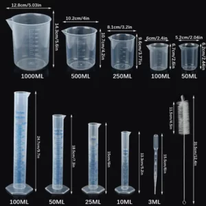 Set di Cilindri Graduati e Bicchieri Plastica - Immagine 2